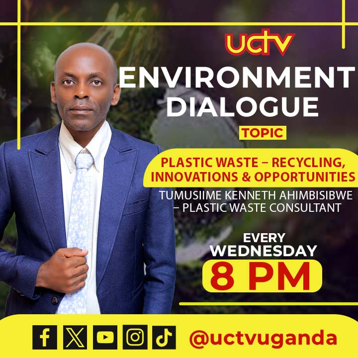 uctvuganda's tweet image. Join us tonight at 8pm for #EnvironmentDialogue
Topic: Plastic Waste - Recycling, Innovations & Opportunities
Guests: Ssali Chris - Co-Founder Safe Uganda, Tumusiime Kenneth Ahimbisibwe – Plastic Waste Consultant #PlasticWasteManagement #UCTVUpdates #UCTV
