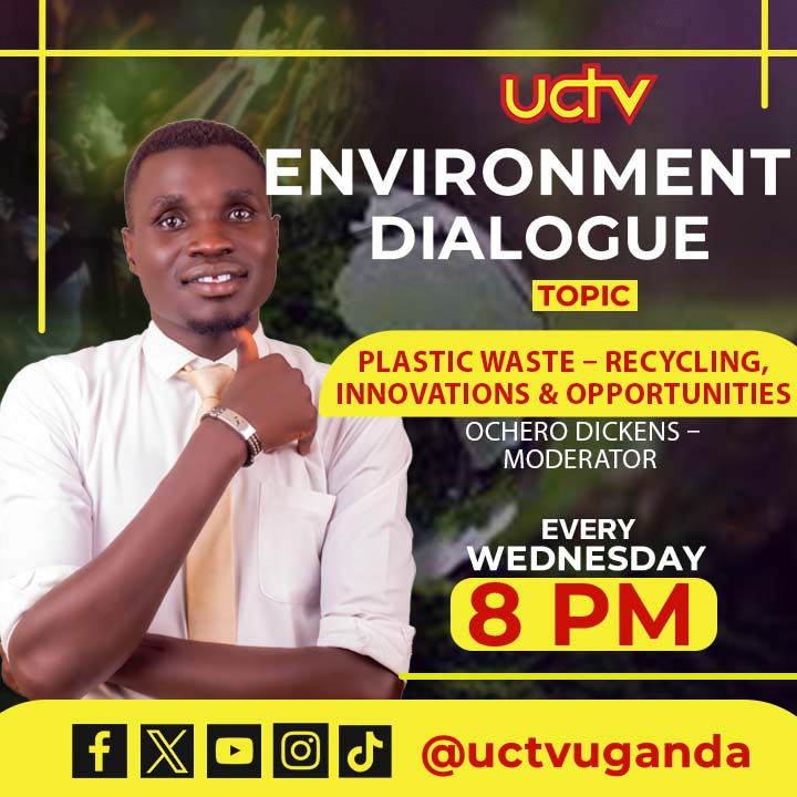 uctvuganda's tweet image. Join us tonight at 8pm for #EnvironmentDialogue
Topic: Plastic Waste - Recycling, Innovations & Opportunities
Guests: Ssali Chris - Co-Founder Safe Uganda, Tumusiime Kenneth Ahimbisibwe – Plastic Waste Consultant #PlasticWasteManagement #UCTVUpdates #UCTV
