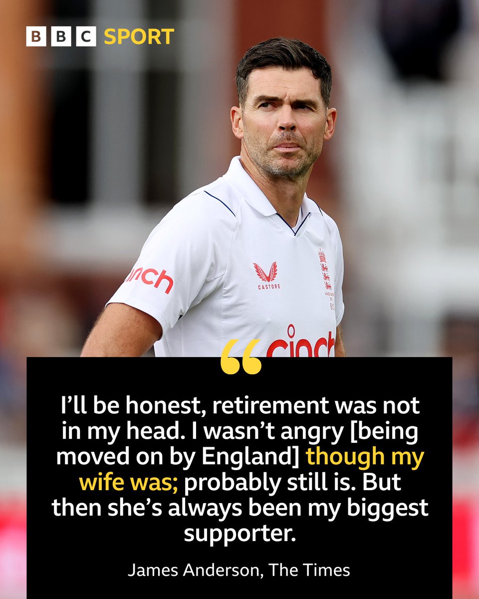 bbctms's tweet image. Jimmy Anderson says his wife is still angry at how he was moved on by England. 😠 🤷 #BBCCricket #ENGvIND