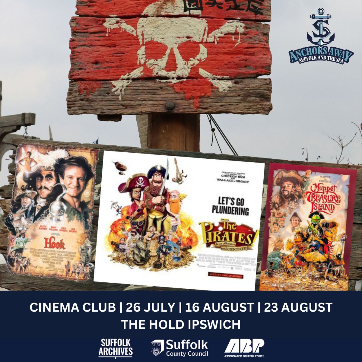 SuffolkArchives's tweet image. Take to the high seas with Pirates! In an Adventure with Scientists, The Hold Ipswich, 10am, this Sat. £2 per child, accomp adult free, £2 per adult without paying child. Coming soon Hook 16 Aug & Muppets Treasure Island 23 Aug. Book orlo.uk/5XJ63 or pay on the day