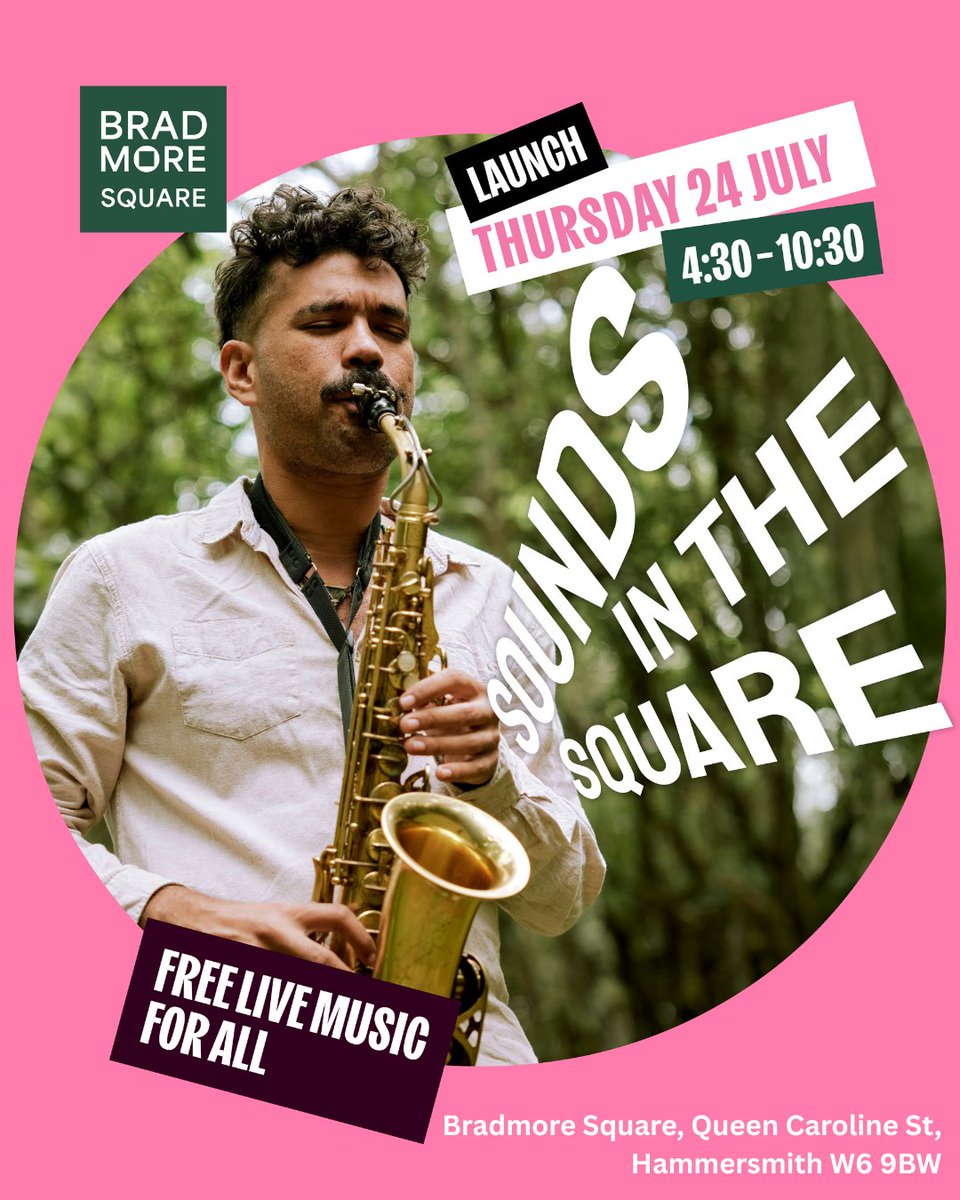 BizConnectsHF's tweet image. 🎶 Sounds in the Square – Launch Night Live Music & Magic!
📅 Thursday 24 July
📍 Bradmore Square, Queen Caroline St, Hammersmith W6 9BW
Join us for an unforgettable summer evening 💫
@LBHF
#SoundsInTheSquare #LiveMusicLondon #HammersmithEvents #MadeInHF #ShopLocal