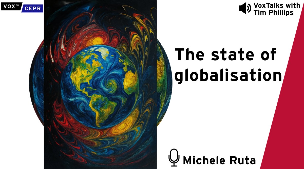 voxeu's tweet image. 🌍 Is globalisation in retreat, or just rerouting?
Michele Ruta @IMFNews joins @timsvengali to discuss shifting global flows, industrial strategy & how firms must adapt.
🎧 Listen now: cepr.org/multimedia/sta…