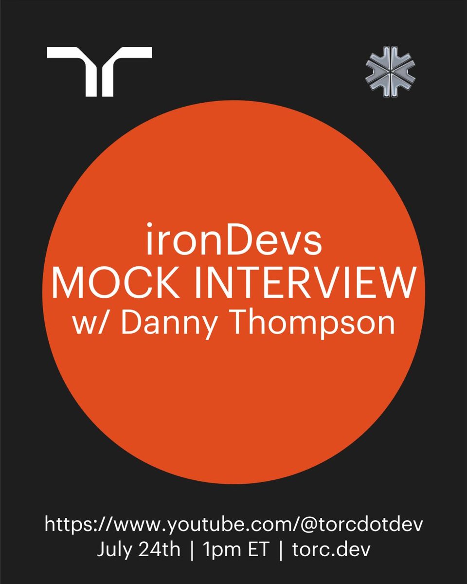 torcdotdev's tweet image. 🔥 One dev. One guest. One wild coding gauntlet.
@DThompsonDev enters the arena as our next IronDev judge, ready to throw algorithmic fire and real-world chaos.
Who will survive the ultimate mock interview?
(Spoiler: You’ll learn a LOT either way.)
🗓️ July 24 | 1 PM EST
🎮…