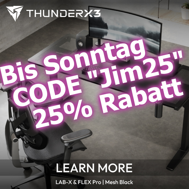 JimPanseGamer's tweet image. Anzeige
Mit dem Code &quot;Jim25&quot; bekommt ihr 25 % Rabatt auf alle ThunderX3-Produkte – nur bis Sonntag und nur über diesen Link: hi.switchy.io/Jimpanse-Thund…

⚠️ Der Code gilt nur für die ersten 50 Bestellungen.
