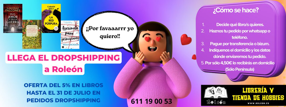 Nuevo servicio en nuestra librería: ¡Pide el libro que quieras! 

¿Estás buscando un libro que no ves en nuestro catálogo? Ahora puedes encargarnos cualquier título, y lo conseguimos para ti, aunque no lo tengamos en stock.

#PideTuLibro #LibreríaBajoPedido #ServicioALectores