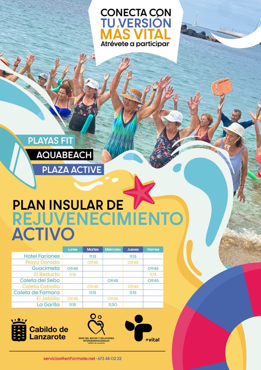 🌊 ¡230 mayores ya disfrutan de AquaBeach! 

🏖️ Caminatas, ejercicios en la arena y entrenamientos acuáticos guiados por profesionales ¡Y lo mejor es que es gratis y sin inscripción! Solo tienes que venir con ganas de moverte.

🗓️ Seguimos durante agosto y septiembre.