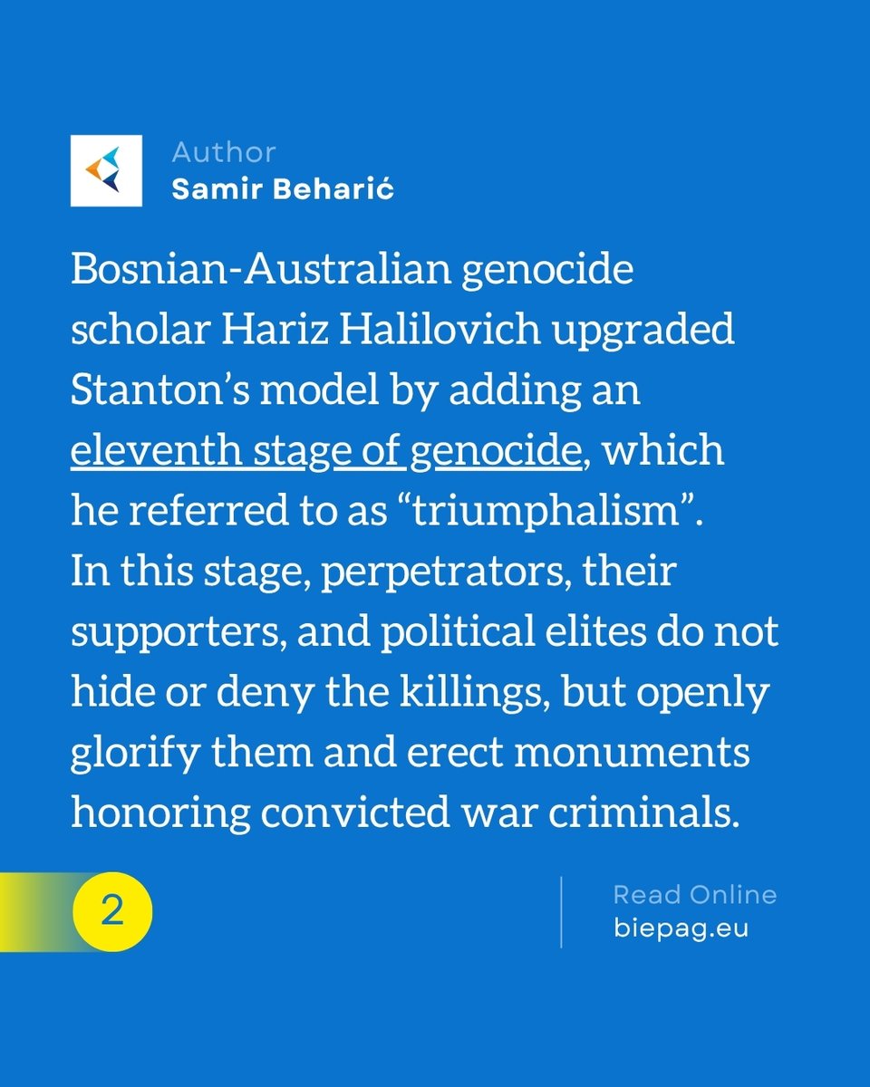 BiEPAG (@biepag) on Twitter photo 🔔New BiEPAG blog
✍️Author: BiEPAG's Programme Manager
<a href="/SamBeharic/">Samir Beharić</a>
🔷Eleventh Stage of Genocide: Srebrenica Is Remembered Once a Year, Denial Happens Every Day
Read it at👇
tinyurl.com/49dvdr3w
#Srebrenica #Srebrenica30
#SrebrenicaGenocide
#BosniaandHerzegovina #EU 🔔New BiEPAG blog
✍️Author: BiEPAG's Programme Manager
<a href="/SamBeharic/">Samir Beharić</a>
🔷Eleventh Stage of Genocide: Srebrenica Is Remembered Once a Year, Denial Happens Every Day
Read it at👇
tinyurl.com/49dvdr3w
#Srebrenica #Srebrenica30
#SrebrenicaGenocide
#BosniaandHerzegovina #EU