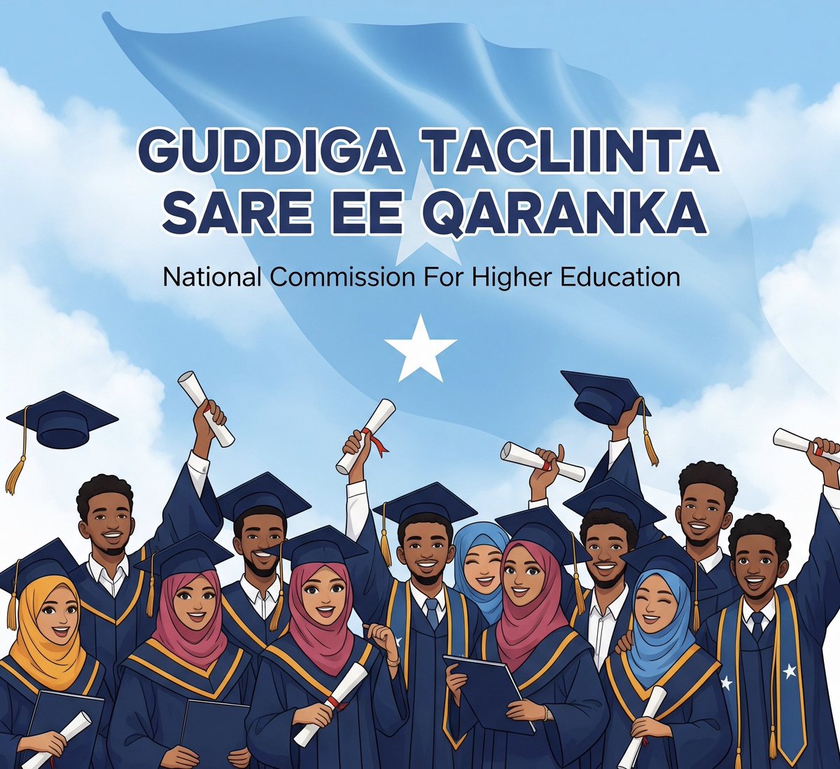 Bismilaah, 

Ogaysiin. Halkani waa bogga rasmiga ah ee guddiga tacliinta sare ee qaranka, taas oo macluumaadka iyo shaqooyinka guddiga oo idil lagula wadaagi doonaa dadweynaha Soomaaliyeed.

Mahadsanidiin.