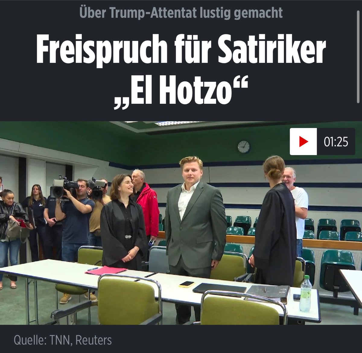 Demokratieimmer's tweet image. Sollte man sich merken…
Man kann Trump also öffentlich den Tod wünschen. Mit seinem Spruch nach dem Anschlag auf #Trump „Ich finde es absolut fantastisch, wenn Faschisten sterben.“ wurde er freigesprochen.
Wenn jemand in Deutschland nach einem Anschlag auf Grüne sagen würde…