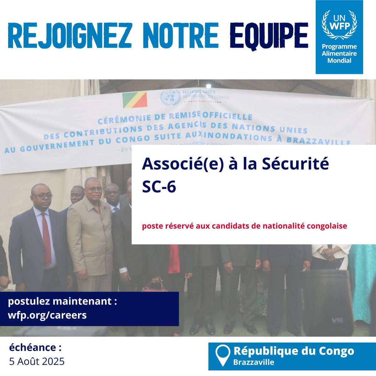 PamCongo's tweet image. 📣Vous êtes congolais(e) 🇨🇬et souhaitez rejoindre
@PamCongo ? nous recherchons un(e) Associé(e) à la Sécurité.
▶️candidatures internes : lc.cx/KTy1mO
▶️candidatures externes : lc.cx/z1lUd4
postulez jusqu'au 5 août ! 📅