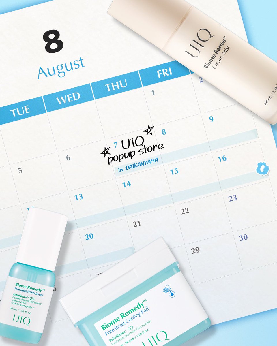 UIQOFFICIAL_JP's tweet image. #UIQ
Coming Soon...♡
Good microbiome UIQ
🩵UIQ In 代官山 蔦屋書店🩵
8/7(木)~8/20(水)
🕕11:00~20:30
※最終日のみ17:00閉店
📍代官山 蔦屋書店1号館1階POP UPスペース
みなさんのスケジュール帳にもぜひチェックお願いします✨…