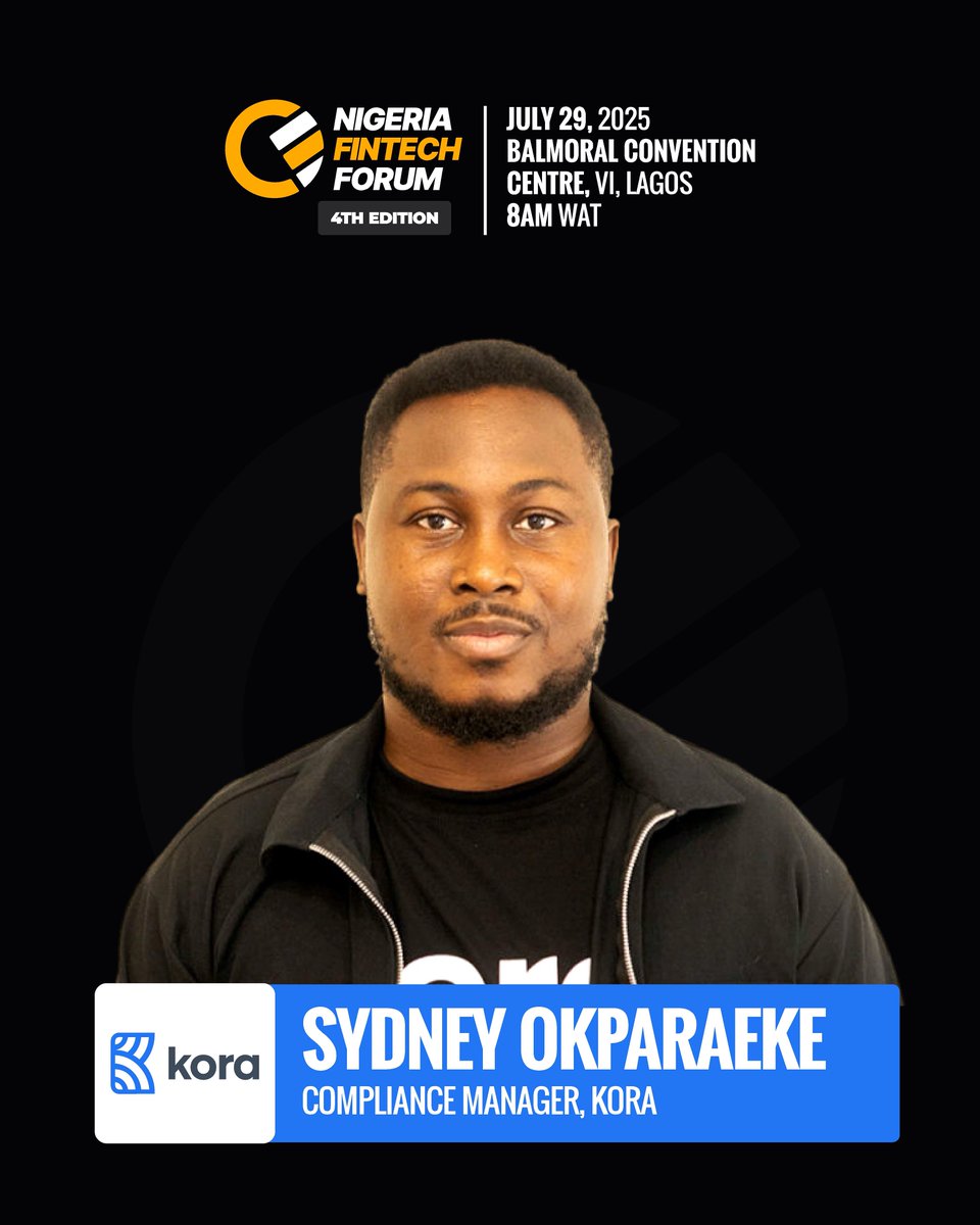 afritechseries's tweet image. Sydney Okparaeke, Compliance Manager, Kora joins the Speakers line up at Nigeria Fintech Forum 2025🎉
Sydney is a quality driven Compliance officer with an in-depth and dynamic understanding of complex compliance issues and their need to be addressed in an expedient manner to…