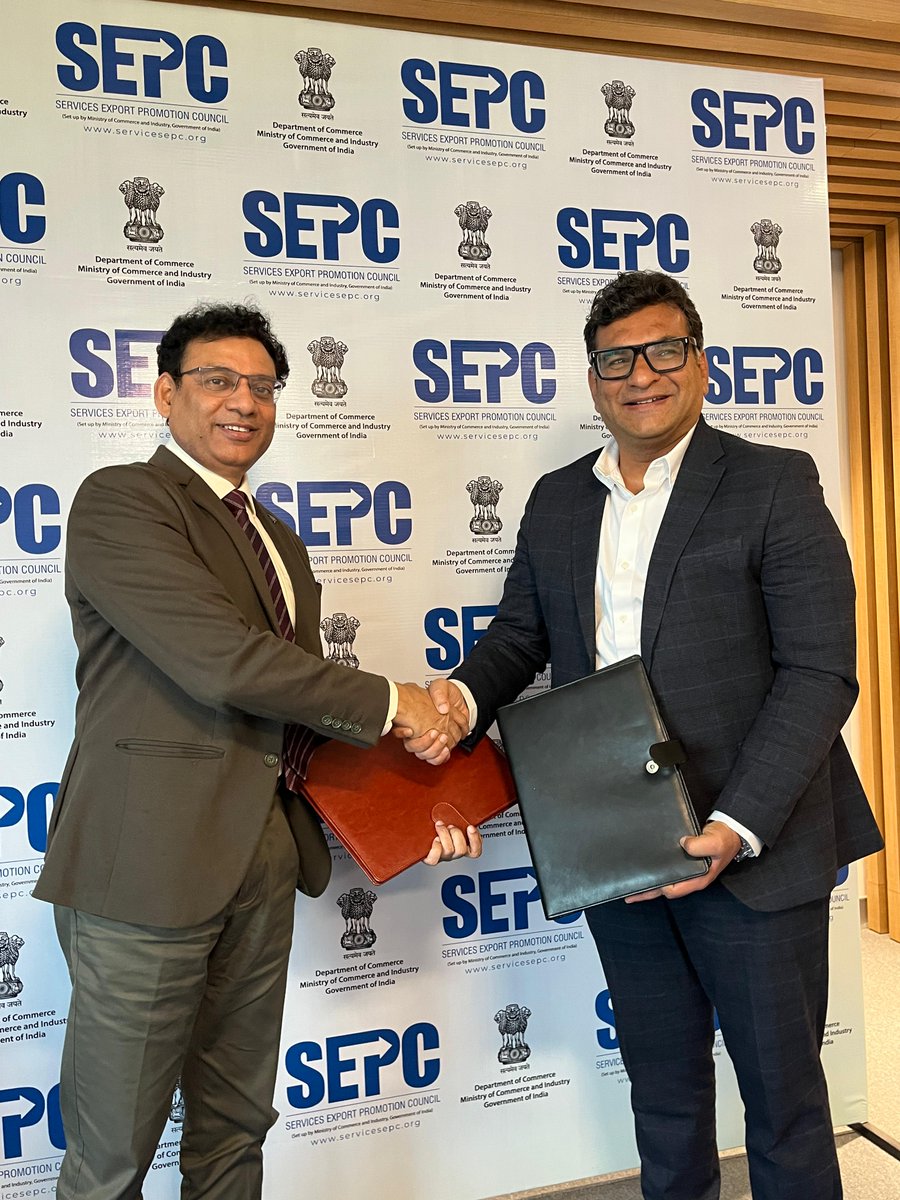 Sepc_India's tweet photo. ๐ SEPC has signed an MoU with Thinksmart Technologies Pvt. Ltd. to launch the SEPC Carbon Cell โ guiding MSME exporters on:
๐น CBAM readiness
๐น GHG compliance
๐น Decarbonization
๐น Green innovation
๐ Thanks to Mr. Nilesh Bhattad, CEO, https://t.co/AwgS0AjiRb
#SEPCIndia https://t.co/bxIreKzmPY