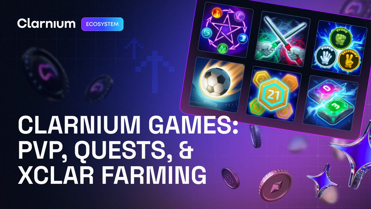 clarnium_io's tweet image. Clarnium Games: PvP, Quests, & xCLAR Farming
Clarnium is creating a fully connected Web3 gaming ecosystem where every action counts toward your airdrop and progression.
Inside the Clarnium TG App Launcher, you can:
- Play real-time PvP mini-games
- Complete daily quests and…