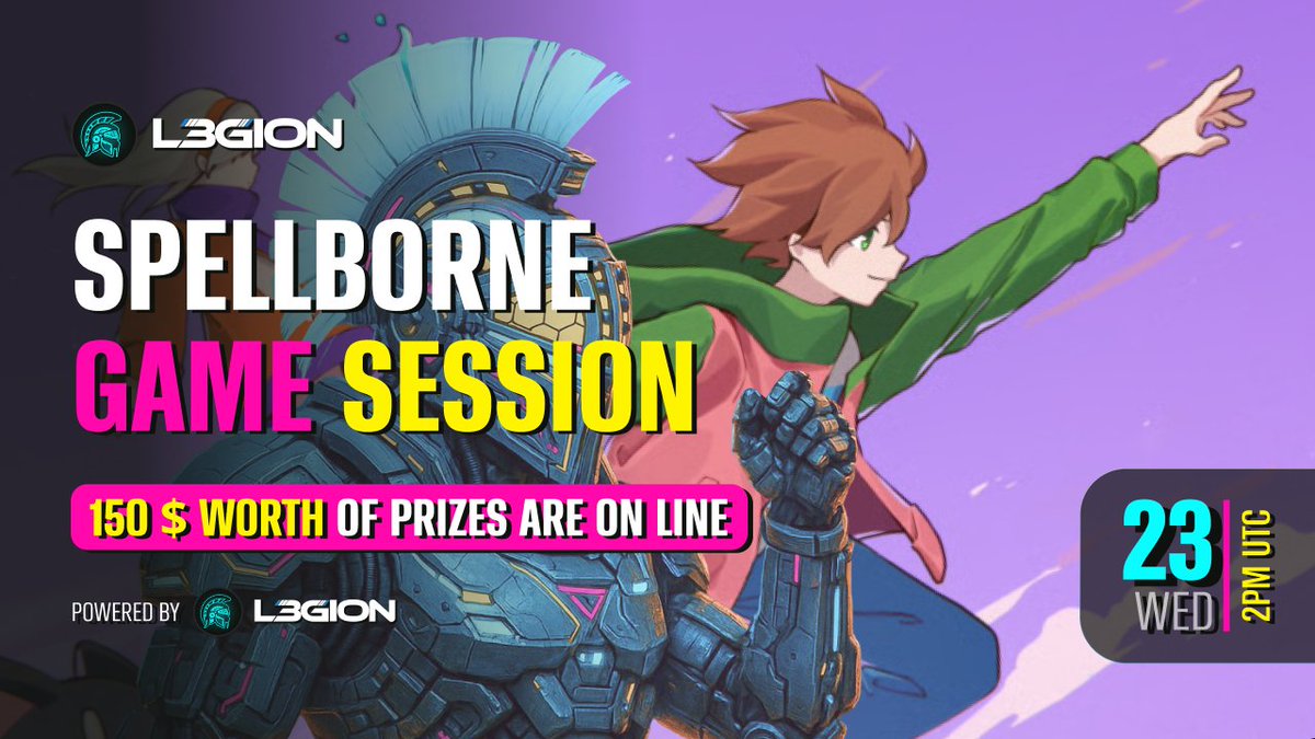🔥 LEGION x <a href="/spellborne/"></a> Session 🧙‍♂️
💰 $150 in Rewards | 🎁 NFT, Bundles &amp; Legion Points

The monsters are out and we’re diving in.
60 minutes of pure MMORPG madness.
Capture. Craft. Conquer💥

🗓️ Starts Today At 2PM UTC
📍 At Our Discord Server Legion
✅ Registration Is Live