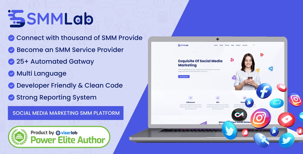 Launch your own Social Media Marketing panel with SMMLab by ViserLab. Automate orders, connect APIs, manage users, and accept global payments. A full-featured SMM panel solution built on Laravel for agencies &amp; resellers.

Explore: resources.viserlab.com/products/best-…

#SMMPanel #SocialMedia