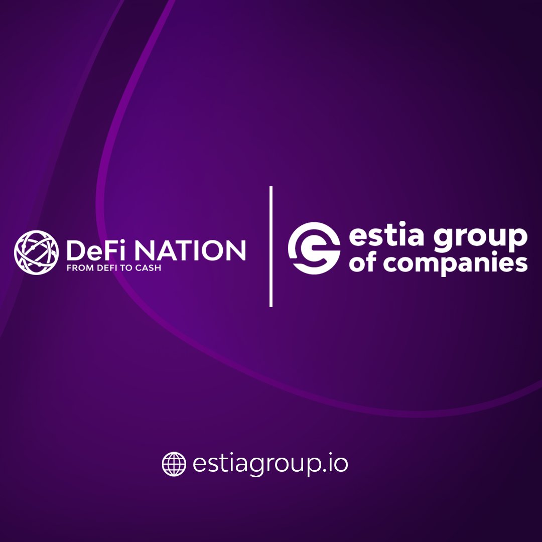 🚨 Big news from Estia Group of companies! 🚨 

We’re excited to officially welcome DeFiNATION into the Estia family!  

To the DeFiNATION community - we see you, we value you, and we’re beyond excited for what’s coming next… 

Together, we’re building something bigger, bolder,