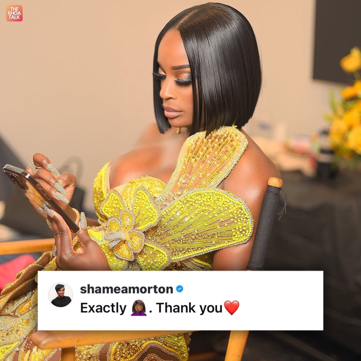 TheRhoaTalk's tweet image. Shamea confirms that she has never included #RHOA in her bio.