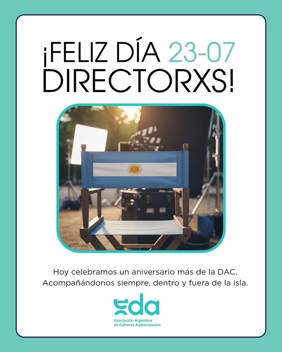 🎬✨ Celebramos a quienes hacen posible que nuestras historias lleguen a la pantalla, en un nuevo aniversario de la <a href="/dacdirectores/">DAC - Directores Argentinos Cinematográficos</a>. Con una industria perseguida, estigmatizada y desfinanciada, seguimos en unidad para que nuestras películas sigan existiendo.
Feliz día directorxs!