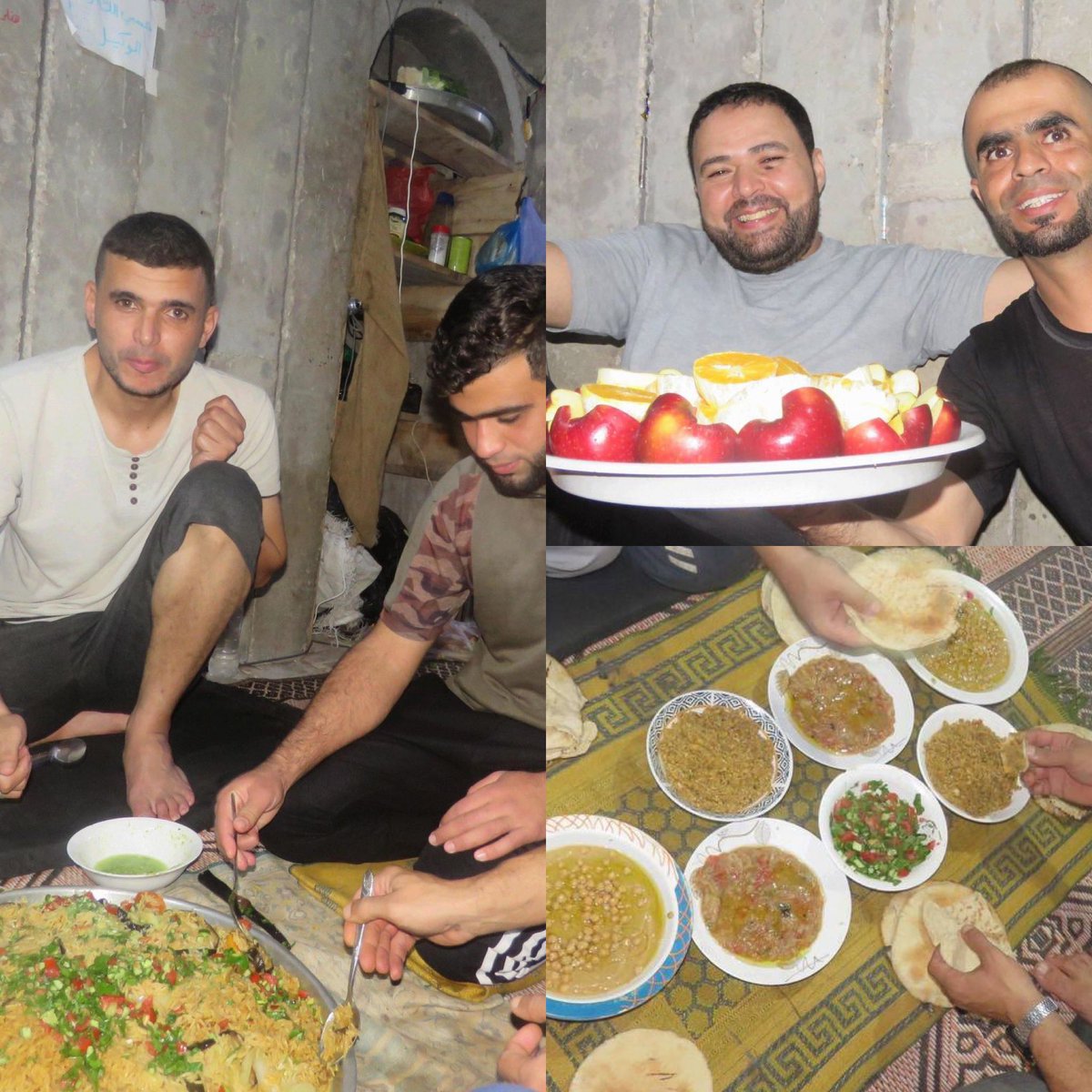 SharonaMazalian's tweet image. The Hamas Terrorists’ Royal Feast: While senior members of the organization falsely accuse Israel of “starvation,” footage from inside the tunnels reveals the lifestyle of Hamas terrorists during the war.