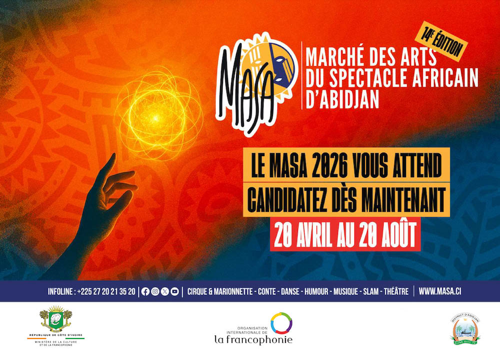 🚨 Dernière ligne droite !
Vous êtes artiste ou groupe artistique ? Participez au MASA 2026 à Abidjan 🎭🌍
📅 Clôture des candidatures : 20 août 2025
🔗 Déposez votre dossier ici : lnkd.in/dC9W8Myi

#MASA2026 #AppelÀCandidature #CultureCI