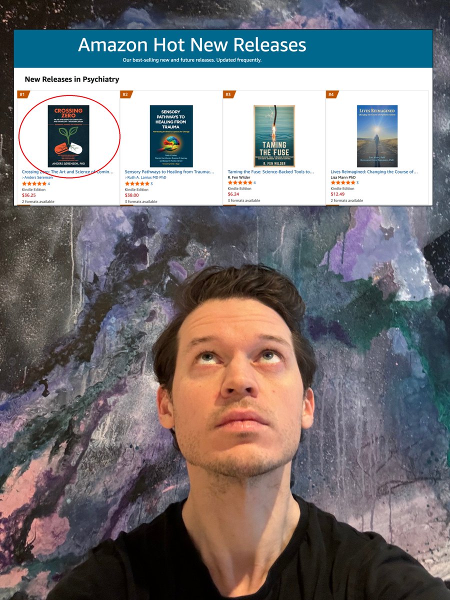 _AndersSorensen's tweet image. Wow. Just… wow!
My book Crossing Zero launched yesterday, and today it hit:
🥇 #1 in Amazon’s Hot New Releases in Psychiatry
🥉 #3 on the Best Seller list in Psychiatry – right behind The Body Keeps the Score and (of course) the DSM practical handhook.
I’m blown away.
I'm…