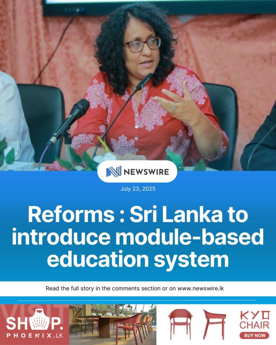 NewsWireLK's tweet image. Sri Lanka is moving away from an exam-focused education system, PM Harini Amarasuriya says. A new module-based curriculum starts in 2026, with continuous assessments and smaller class sizes among key reforms.
D: newswire.lk/tpqm