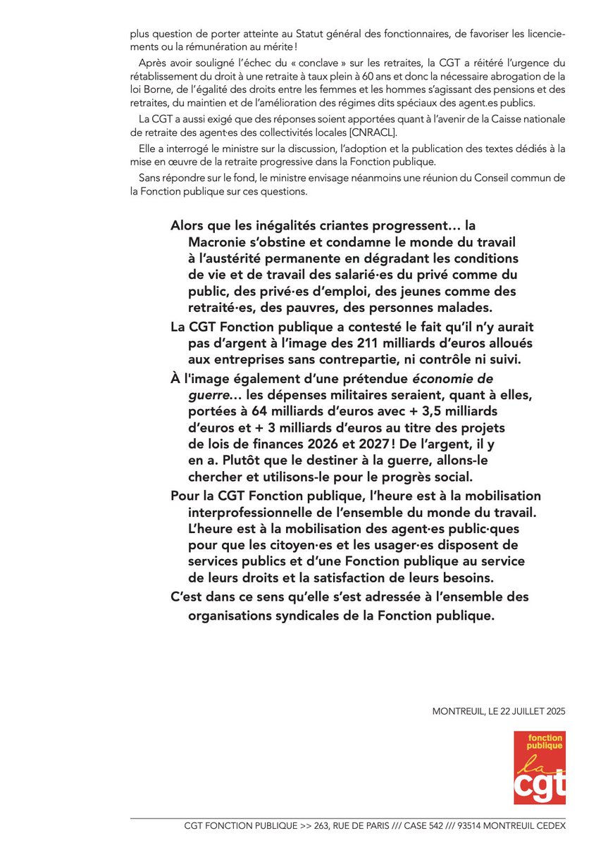 Ithyphallique's tweet image. 🤨😒
Dans un communiqué, la CGT confirme que le gouvernement a l'intention de “geler et forfaitiser le supplément familial de traitement” qui est actuellement versé aux fonctionnaires et agents publics contractuels qui ont des enfants.