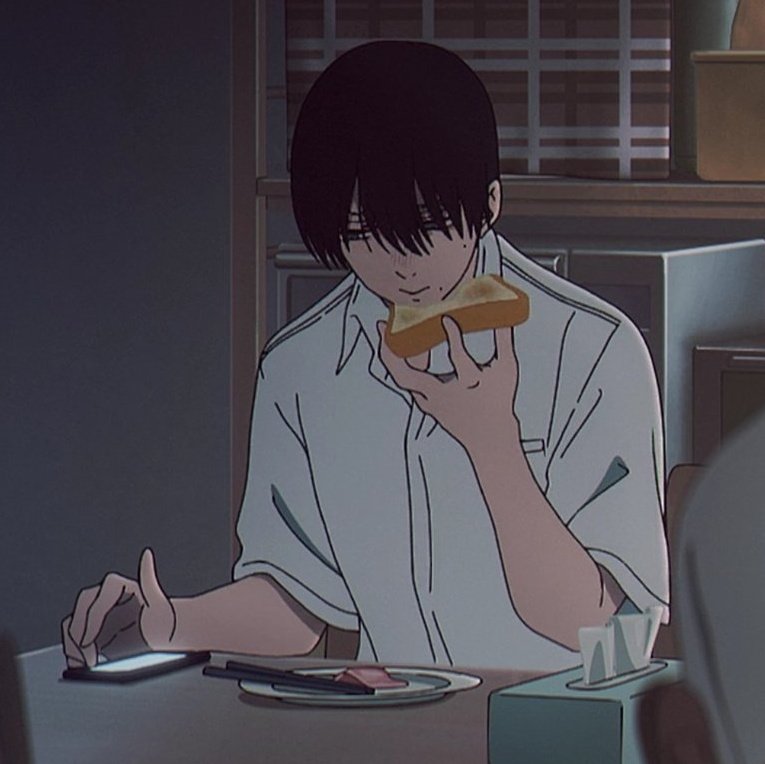 this image of yoshiki eating toast he is so dear to my heart