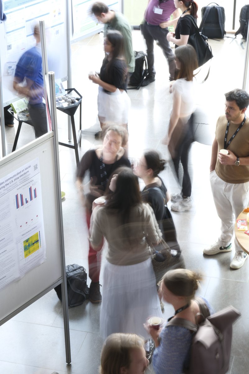 IC2S2's tweet image. More than 100 posters are on display in the Atrium. Explore your favorite topics, chat with the authors, and cast your vote. #ic2s2
