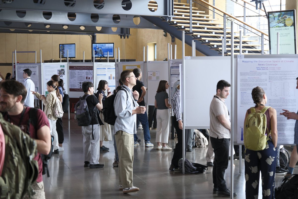 IC2S2's tweet image. More than 100 posters are on display in the Atrium. Explore your favorite topics, chat with the authors, and cast your vote. #ic2s2