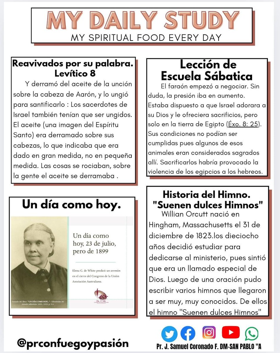 Mi diario estudio.            Mi alimento espiritual de cada día.!!!