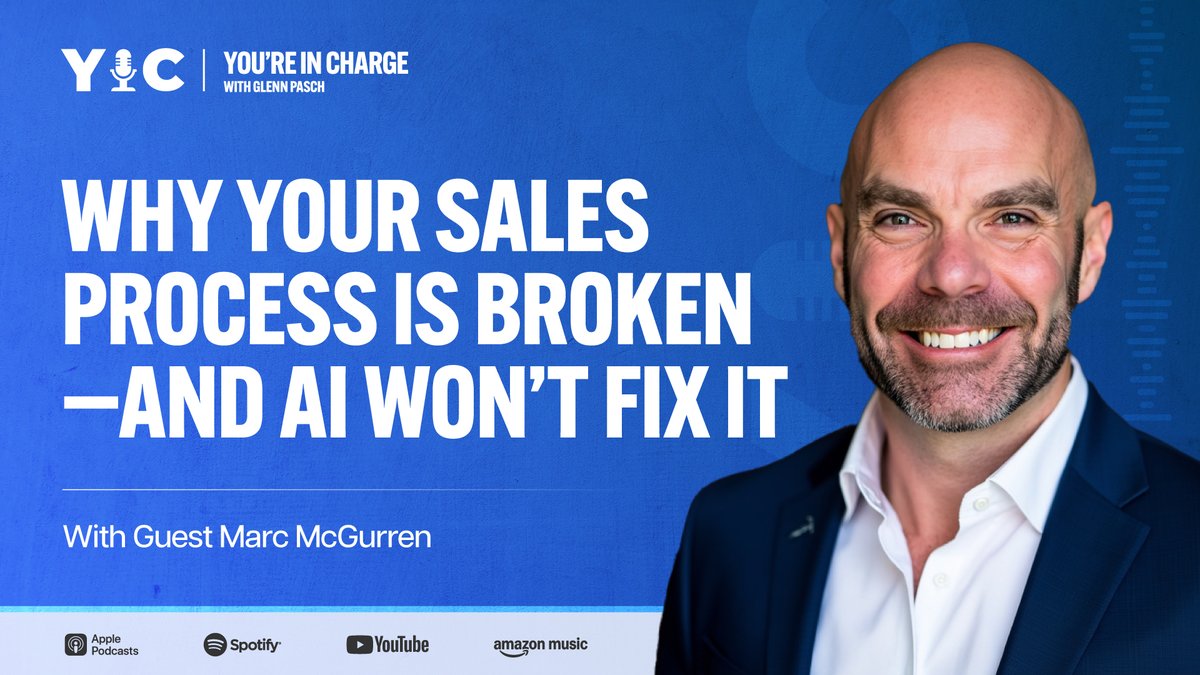 Glenn Pasch- You're in Charge Pod ☕️ (@glennpasch) on Twitter photo The wait is over!!! In this episode of You're In Charge, I am joined by renowned sales trainer <a href="/marcmcgurren/">Marc McGurren</a> to tackle a hot-button topic: AI won’t rescue a dealership from a flawed or inconsistent sales process.
apple.co/3TUj2JK
bit.ly/4ogX8OK The wait is over!!! In this episode of You're In Charge, I am joined by renowned sales trainer <a href="/marcmcgurren/">Marc McGurren</a> to tackle a hot-button topic: AI won’t rescue a dealership from a flawed or inconsistent sales process.
apple.co/3TUj2JK
bit.ly/4ogX8OK