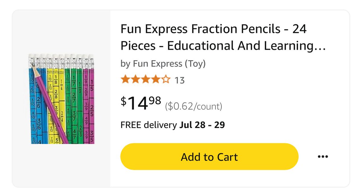 How cool are these pencils? ✏️ 

I would love to have these available for students when beginning a fraction unit! 

amazon.com/hz/wishlist/ls…