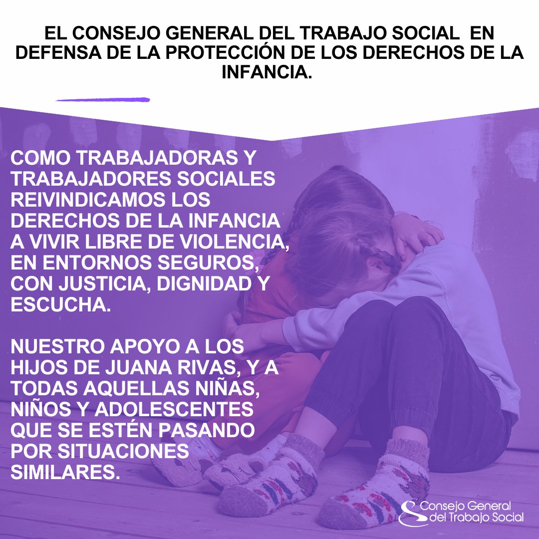 🔹 Desde el Consejo General del Trabajo Social alzamos la voz por los Derechos de la Infancia.

👉 Reivindicamos la importancia del dictamen social forense.
 
⚖️ Hacemos un llamamiento a los poderes públicos, al sistema judicial, para que se garantice la protección a la infancia,