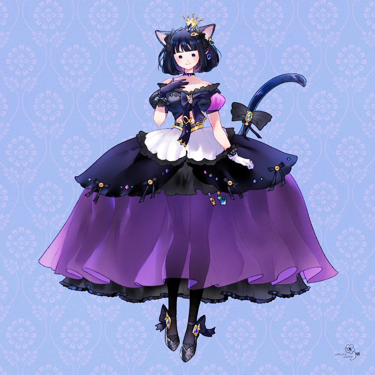 umina_neko's tweet image. 【お題】黒猫姫