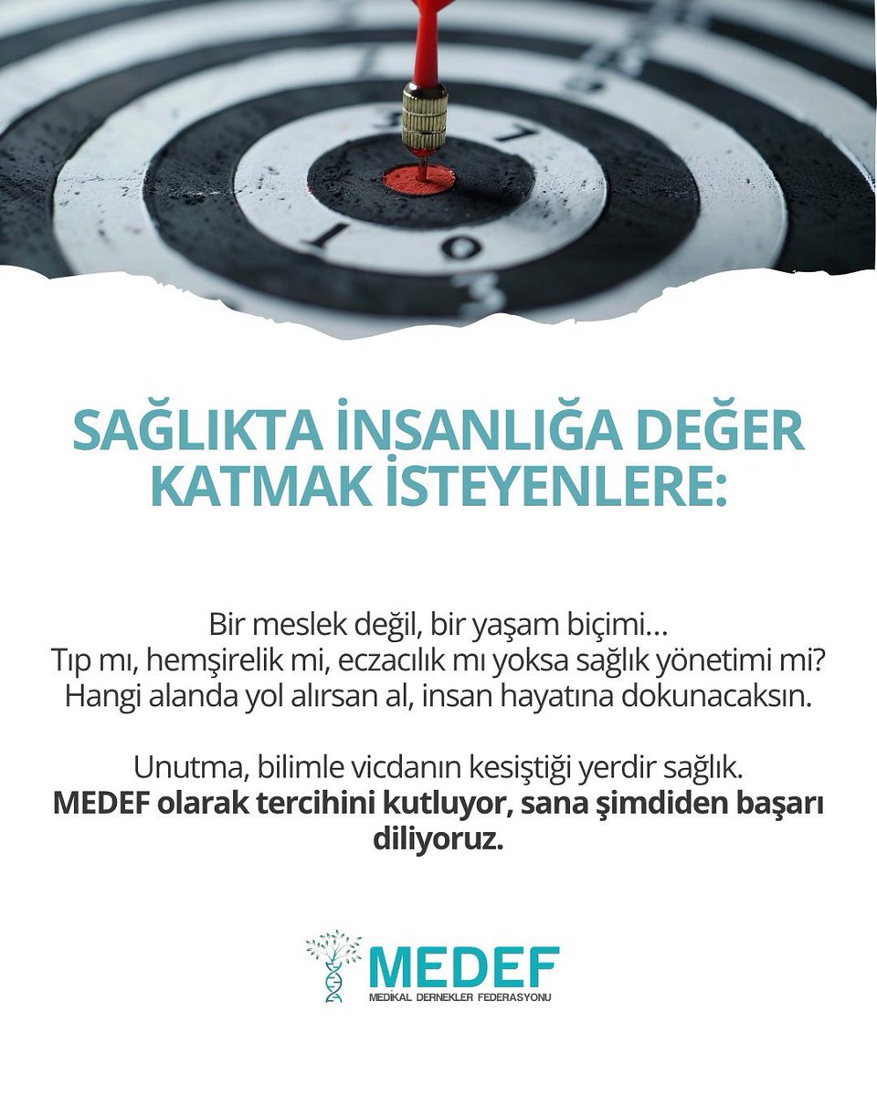 Bir meslek değil, bir yaşam biçimi…
Tıp mı, hemşirelik mi, eczacılık mı yoksa sağlık yönetimi mi?
Hangi yolu seçersen seç, insan hayatına dokunacaksın.
Unutma, sağlık; bilimin vicdanla buluştuğu yerdir.
Tercihini kutluyor, sana şimdiden başarılar diliyoruz.

#tercihzamanı