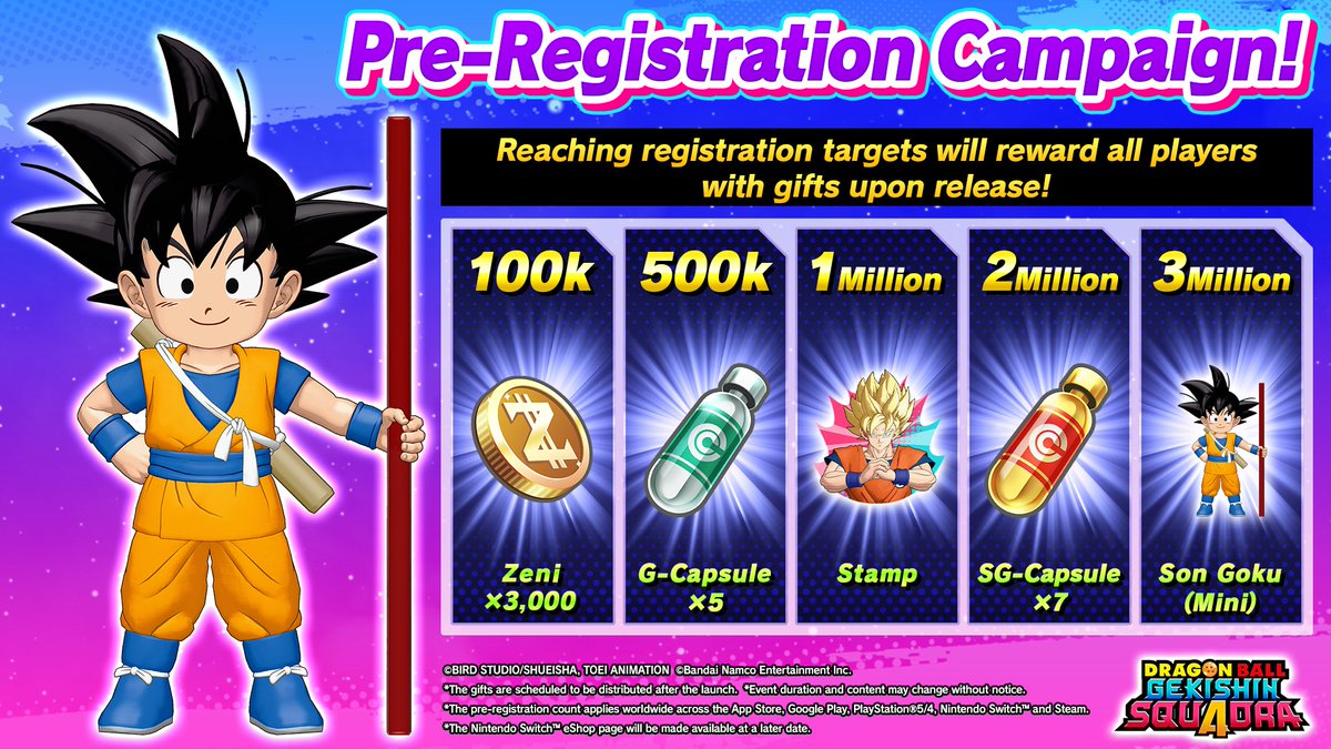 GamingonPhone's tweet image. Dragon Ball Gekishin Squadra brings explosive 4v4 gameplay with iconic characters, pre-registration now live across multiple platforms.
@DB_Squadra features cross-platform play, stunning visuals, heroes, roles, rich customization options, and more.
🔗gamingonphone.com/news/dragon-ba…