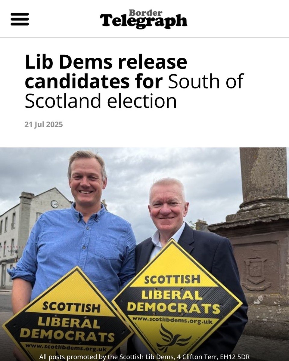 We are proud to announce that Duncan Dunlop and Ray Georgeson will be 1st and 2nd on our South of Scotland regional list!

People in the South of Scotland deserve local champions like Duncan and Ray, who will put their heart and soul into giving them a fair deal.
