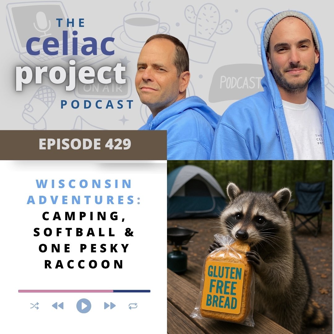 CeliacProject's tweet image. Summer travel is in the air! Mike &amp;amp; Cam had very different trips to Wisconsin. The guys compare and contrast Cam’s camping adventure with Mike’s softball tournament…can you guess who had a run in with a very bold raccoon 🦝? 🎧 EP 429 - celiacproject.com/the-podcast