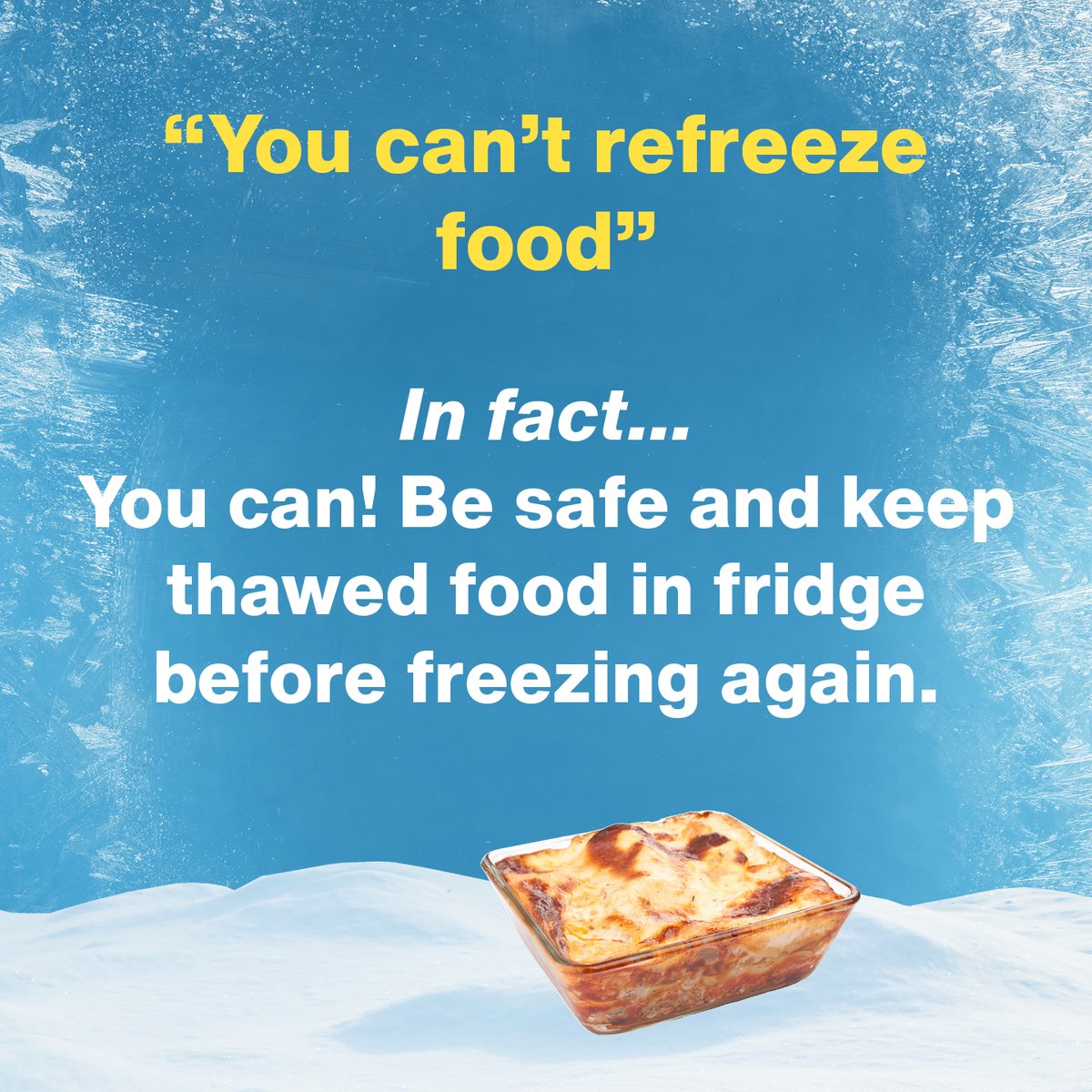 Let's debunk some myths about freezing food 🤓

We've got an (ice) bucket load of freezer tips on our website 👌

foodsavvy.org.uk/freezer-savvy