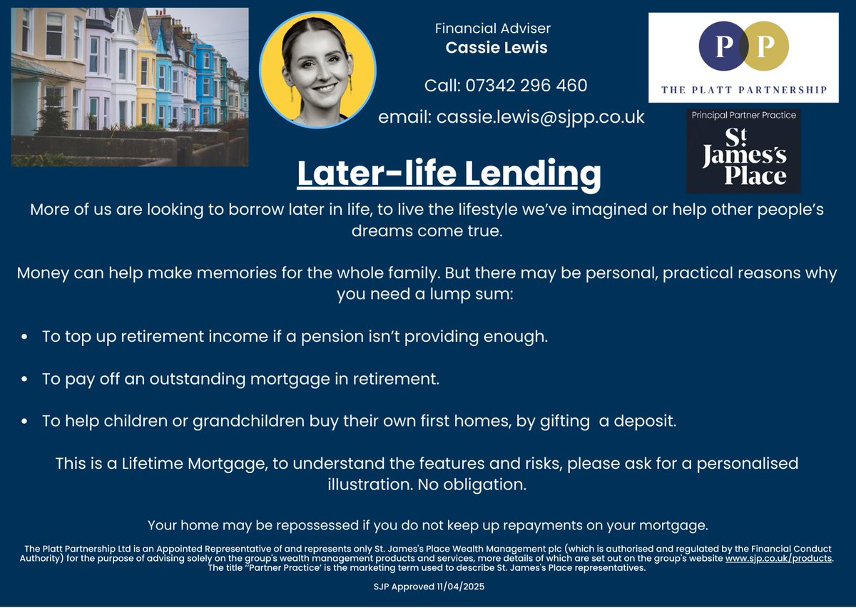 Love Wrexham Magazine (@love_wrexham) on Twitter photo Financial Adviser Cassie Lewis of The Platt Partnership
Money can help create memories for the whole family, but there may be personal or practical reasons you need a lump sum.
Call: 07342 296 460 | email: cassie.lewis@sjpp.co.uk
sjp.co.uk/products
#nw4b
#northwalessocial Financial Adviser Cassie Lewis of The Platt Partnership
Money can help create memories for the whole family, but there may be personal or practical reasons you need a lump sum.
Call: 07342 296 460 | email: cassie.lewis@sjpp.co.uk
sjp.co.uk/products
#nw4b
#northwalessocial