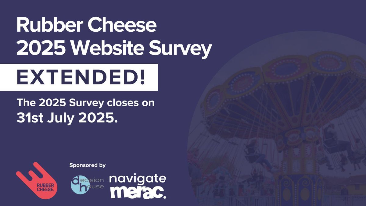 🎉 Good news! The deadline for the 2025 Visitor Attractions Website Survey has been extended to 31 July 🙌

This is your chance to:
✅ Benchmark your site
✅ Understand visitor behaviour
✅ Measure mobile + sustainability

Take part now 👉 rubbercheese.com/survey/
 #WebsiteSurvey