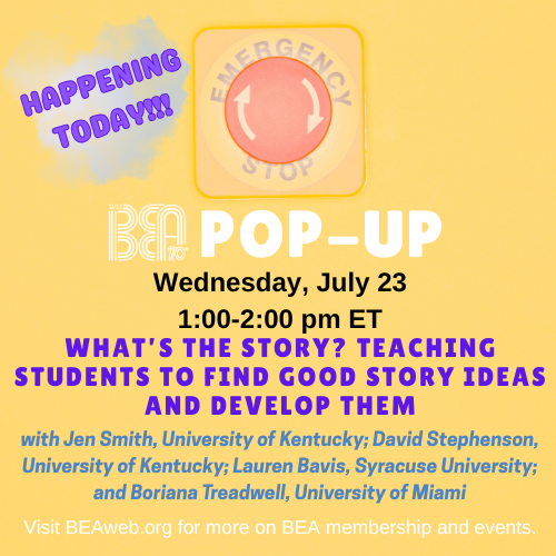 BEAWebTweets's tweet image. What makes a good story? And how do we teach that? Join Jen Smith, Boriana Treadwell, Lauren Bavis & David Stephenson TODAY for a panel full of ideas you can use this semester.
🗓️ July 23, 1PM ET
🔗 Register: beaweb-org.zoom.us/meeting/regist…
#BEAVEGAS #journalismeducation