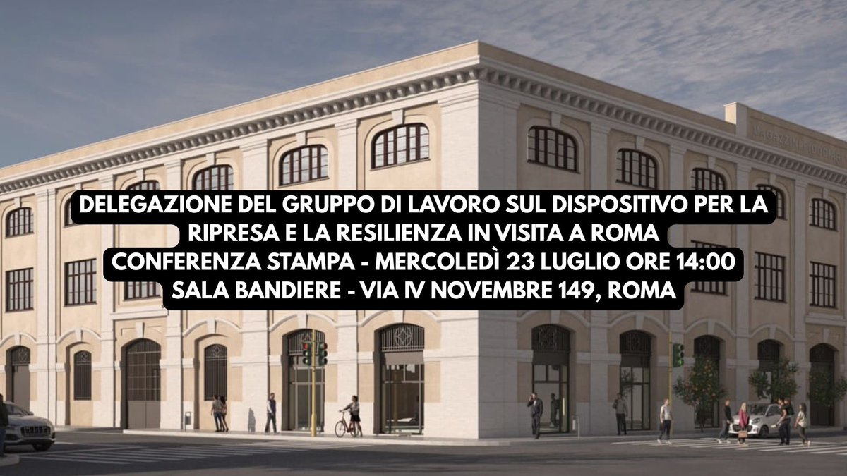 Europarl_IT's tweet image. 🎙️Dalle 14.00: conferenza stampa della delegazione del Gruppo di lavoro sul Dispositivo per la ripresa e la resilienza (RRF)
Con gli eurodeputati 🇪🇺
@carlatavares_ps chair
@IsabelBenjumea
@marcofalconect
@JNagyova11063
@DenisNesci
Segui la diretta 👇🏻
m.youtube.com/watch?v=VgR-4b…