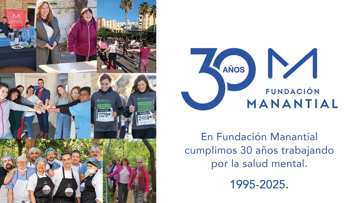 FundManantial's tweet image. 🎉 Fundación Manantial cumple 30 años
30 años junto a las personas con problemas de salud mental.
30 años trabajando por su bienestar emocional.
30 años construyendo una sociedad más inclusiva y respetuosa con sus derechos.
Gracias a todas las personas que lo hacen posible💙