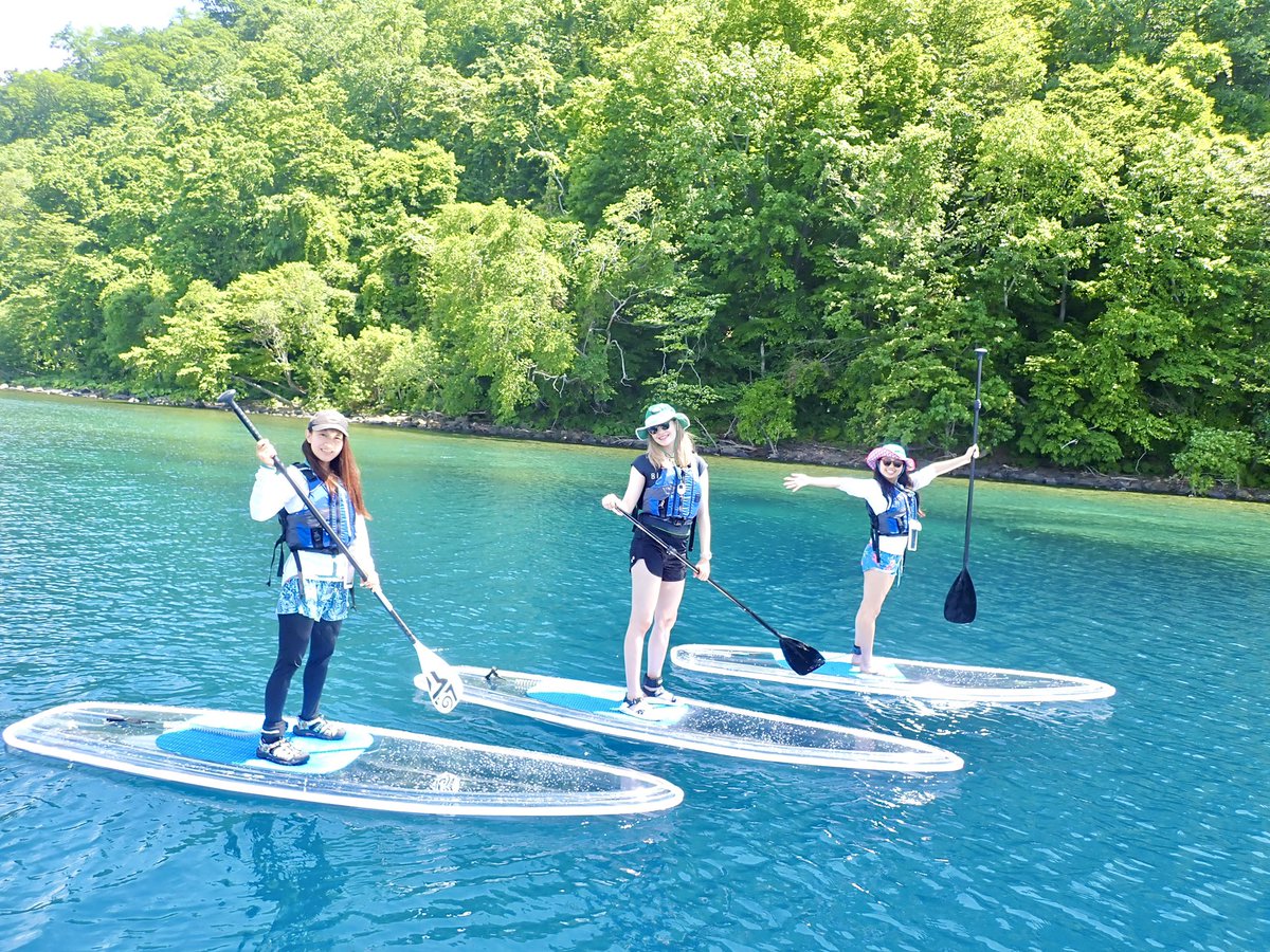 makorix3's tweet image. 連日記録的な猛暑続きの北海道だからこそ、支笏湖の透き通った湖でSUPを楽しみませんか🌊🏄