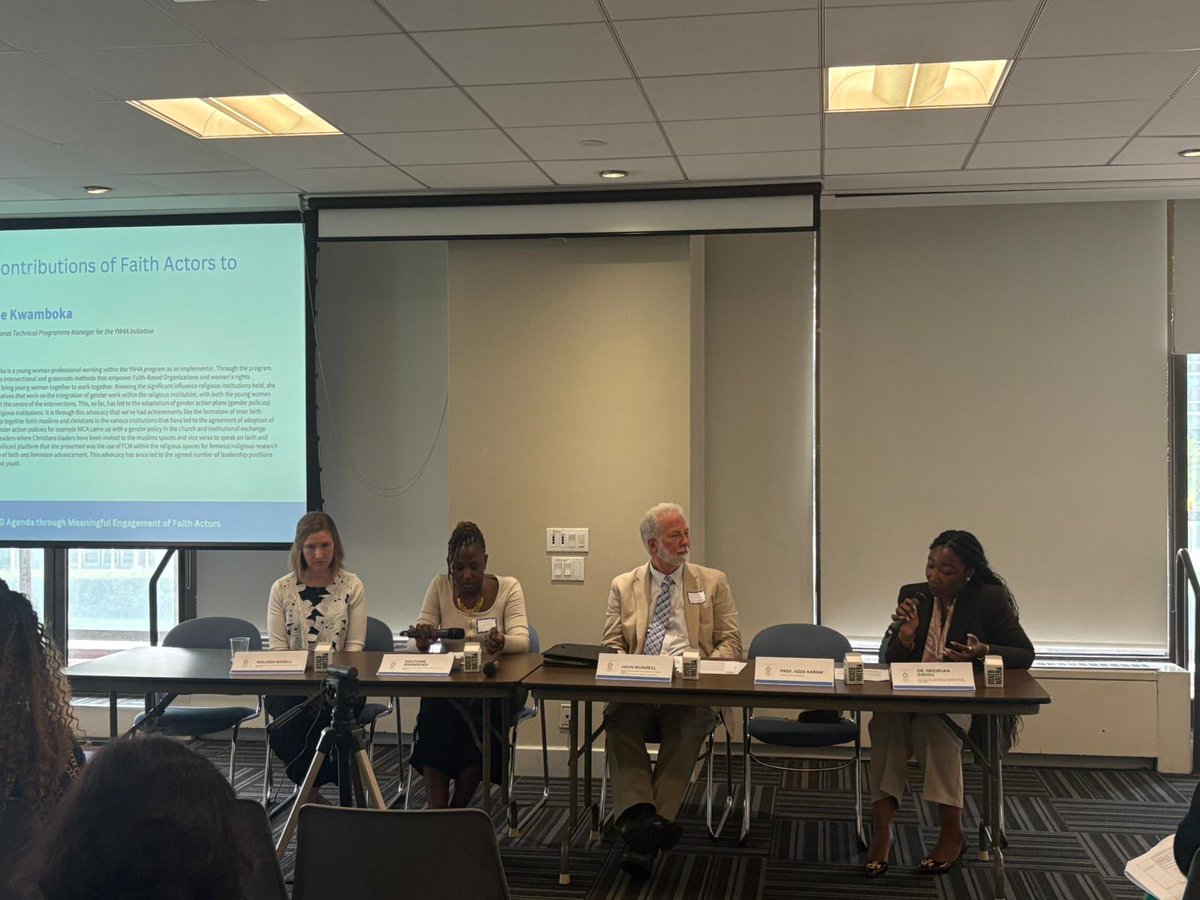 KAICIID's tweet image. 🕊️ At the 2025 Kofi Annan Faith Briefings, held during the UN’s 80th anniversary, #KAICIID_International_Fellows Alumni Melissa Nozell highlighted the role of interfaith #dialogue, #youth engagement, and grassroots inclusion in advancing #SDG16.
📌 “Sustainable peace is already…