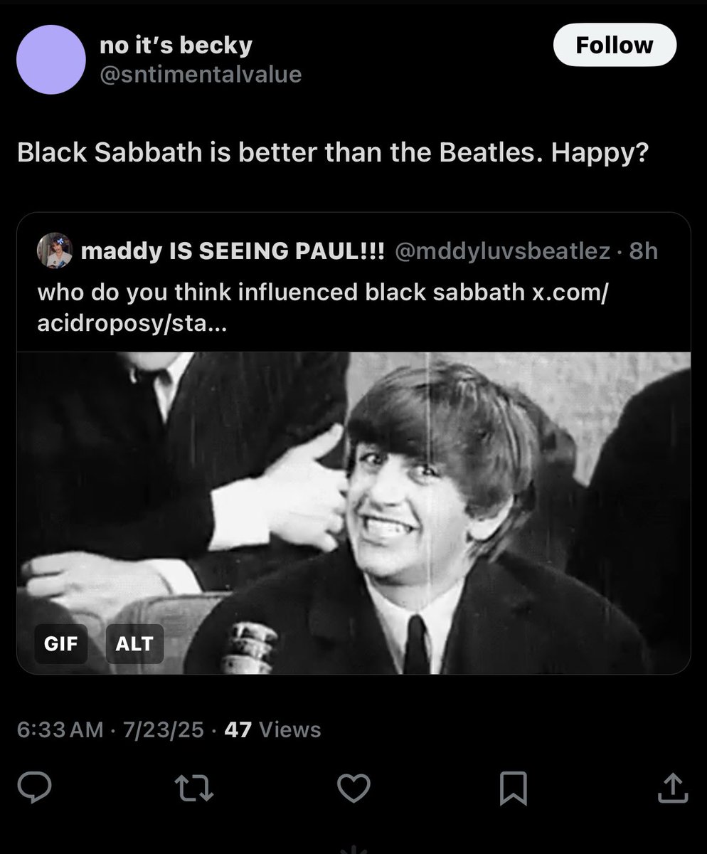 mddyluvsbeatlez's tweet image. blocked me over this tweet. was it that serious?