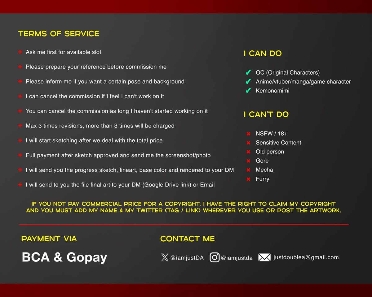 D.A. || COMMS CLOSE! tweet media